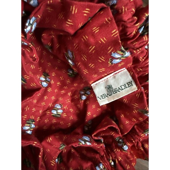 Vera Bradley Provincial Red Jewelry Drawstring Pouch Retired 8 Pockets Rare EUC - Picture 4 of 6